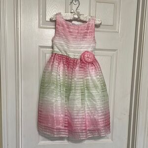 Charming Pink and Green Kids Dress
